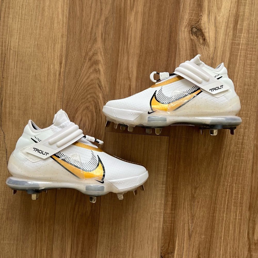 Nike Force Zoom Trout 7 pro Mens size 7 Baseball Cleats White Gold CI3134-106